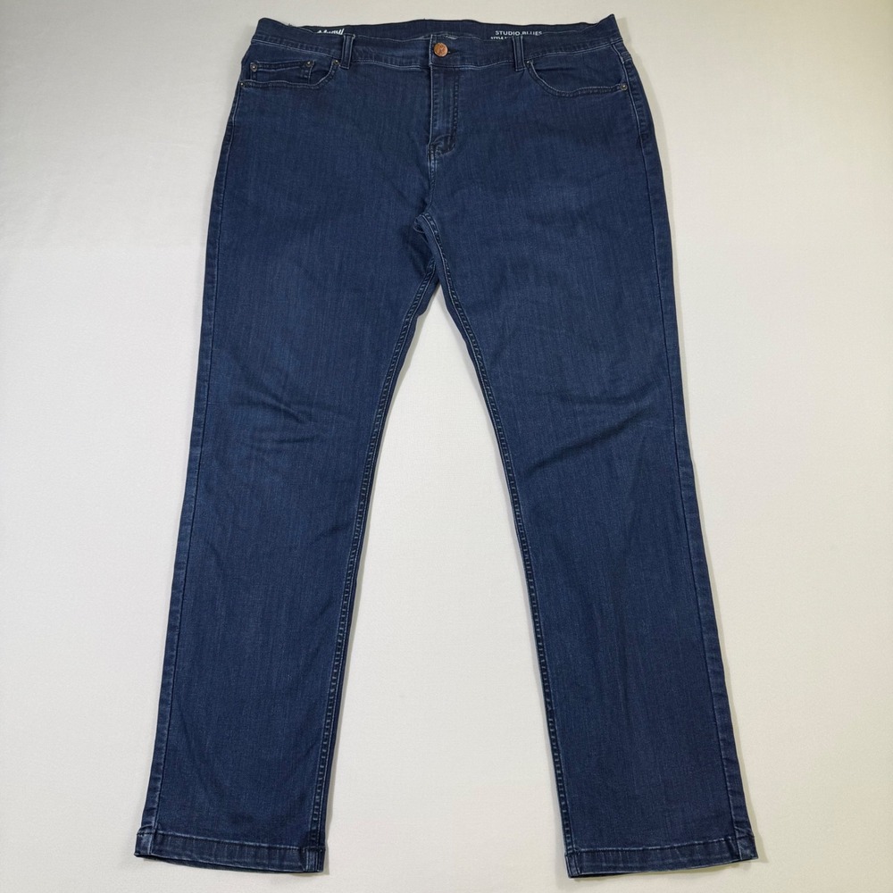 Mugsy Jeans Studio Blues Mens 40x32 Dark Blue Straight Leg Stretch Denim Pants